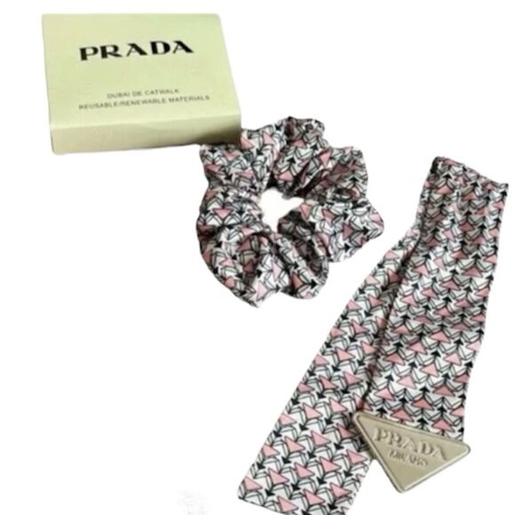 Prada NIB Dubai Catwalk Hair Scarf Scrunchie